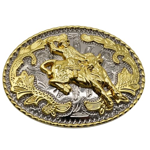 WMG Bull Rider Cowboy Rodeo Western Gold Tone Belt Buckle