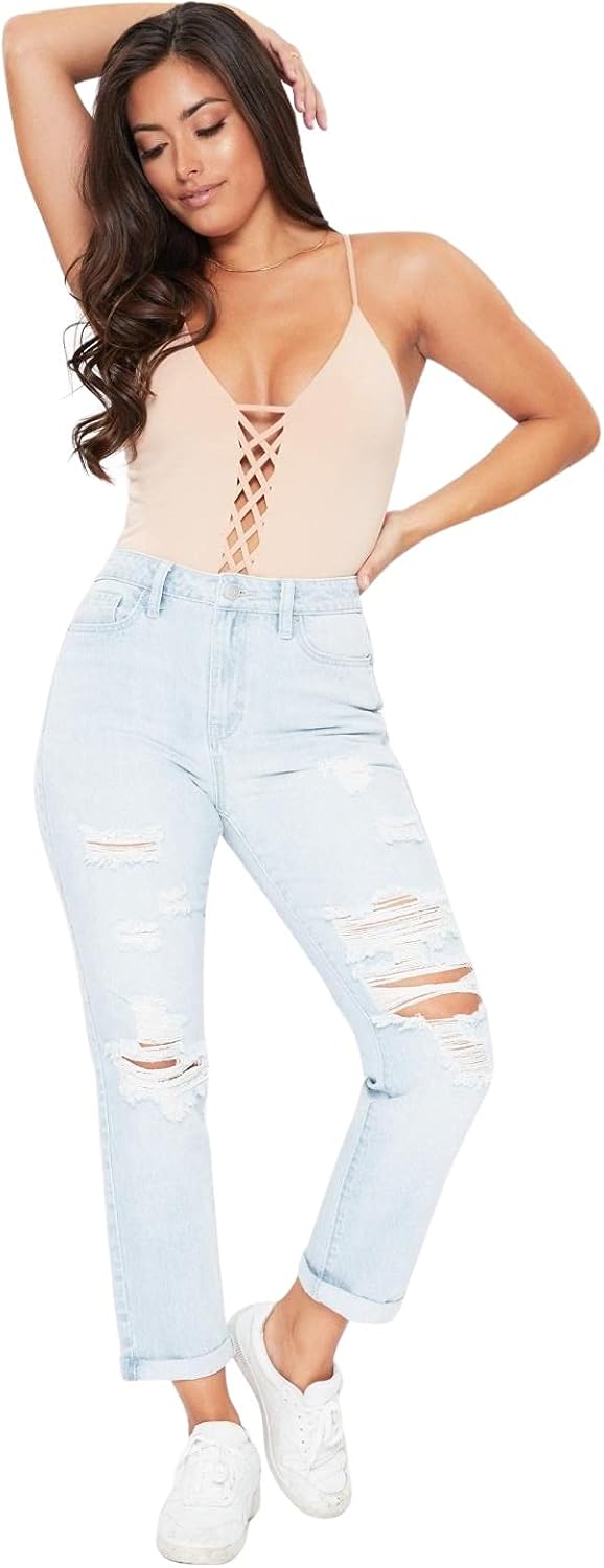 YMI Women’s Junior Hybrid Dream High-Rise Mom Fit Ankle Jean