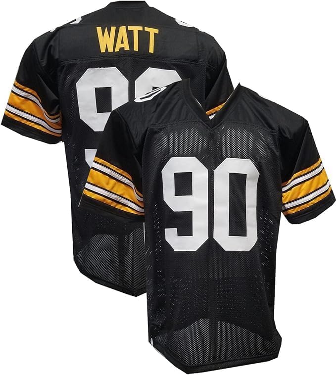 TJ Watt Custom Stitched Football Black Jersey Mens Size Adult X-Large