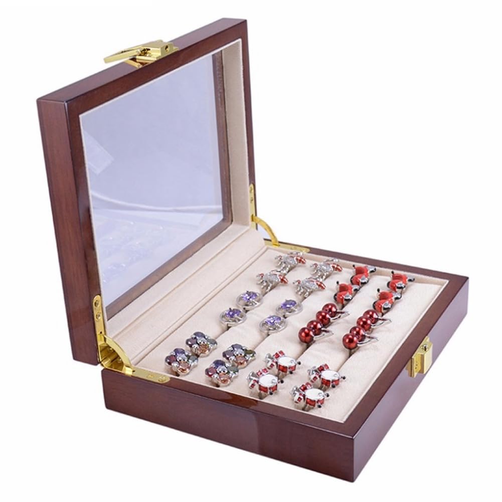 Caja de Gemelos de Cristal para Hombre, Caja de exhibición de colección Pintada, Almacenamiento, Caja para presentación de joyería, Anillos, 1 Unidad
