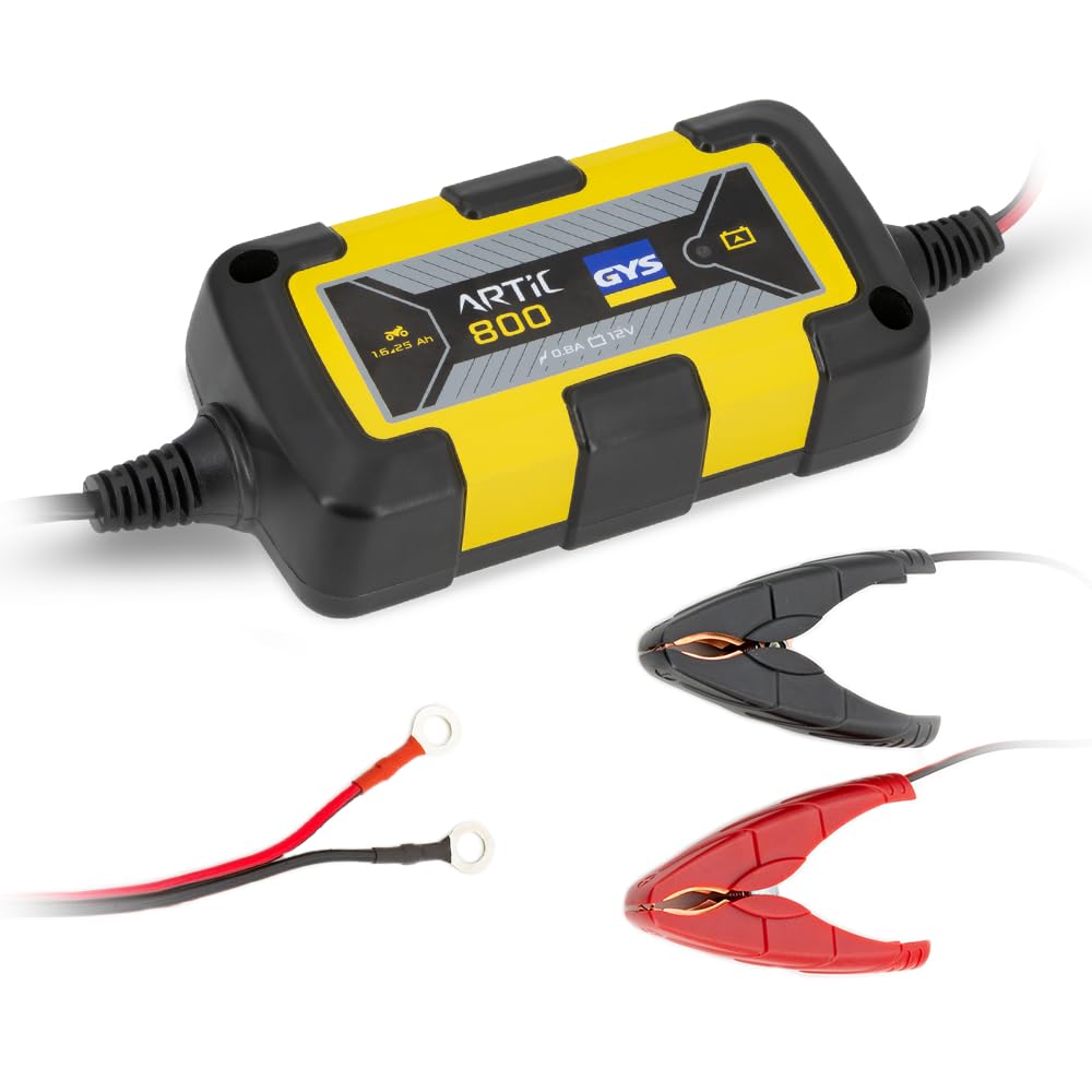 GYS - Artic 800 - Chargeur - Inverter - Livre avec Pinces et Cosses de Connexion, Noir,Jaune