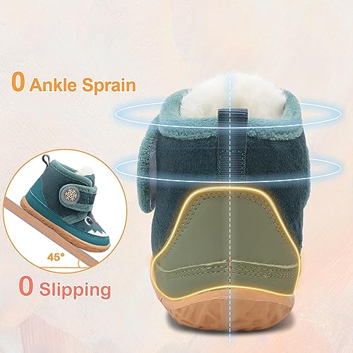 Scurtain Toddler Slippers Girl Boy House Shoes Fuzzy Hard Bottom Winter Boots Baby Cozy Walking Sock Shoes - Image 5