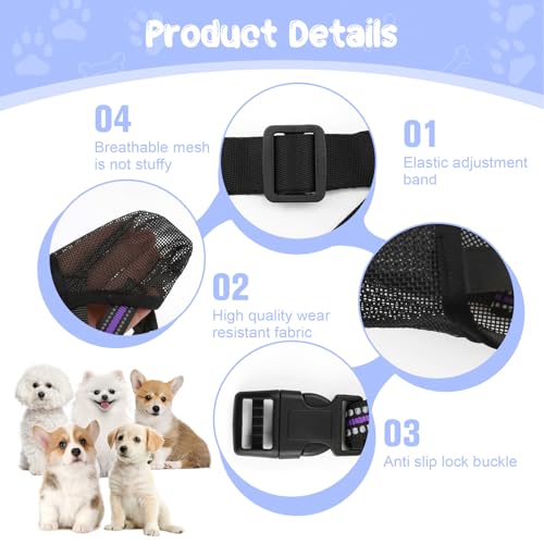 Maulkorb für Hunde Weicher Netzmaulkorb Atmungsaktiver Mesh für Kleine Hunde Reflektierende Einstellbare Hundemaulkorb zum Verhindern Fressen Lecken Bellen Ermöglicht Hecheln und Trinken (XS Schwarz)