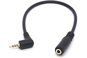 Angled 2.5mm Male to 3.5mm Female Audio Cable Headphone Adapter - Expert Grade