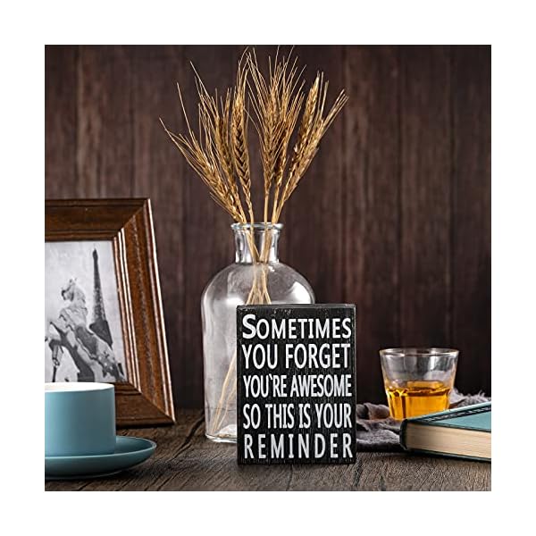 Inspirational-Wall-Box-Sign-4-x-5-Inches-Wood-Wall-Box-Sign-Classic-Box-Sign-Sometime-You-Forget-Youre-Awesome-So-This-Is-Your-Reminder-Inspirational-Positive-Wall-Plaque-for-Family-Friend-Home-Decor Inspirational Wall Box Sign 4 x 5 Inches Wood Wall Box Sign Classic Box Sign Sometime You Forget You're Awesome So This Is Your Reminder Positive Wall Plaque for Family Friend Home Decor (Black Board)