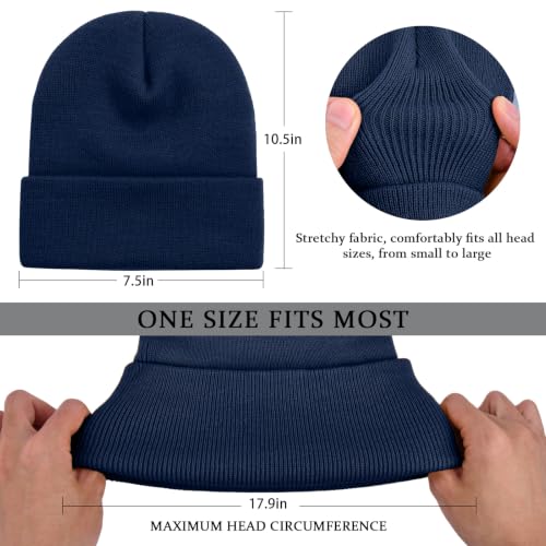 Image of ZOORON Beanie for Women Men Ski Watch Cap Cuffed Plain Skull Knit Hat Soft Fisherman Winter Hat