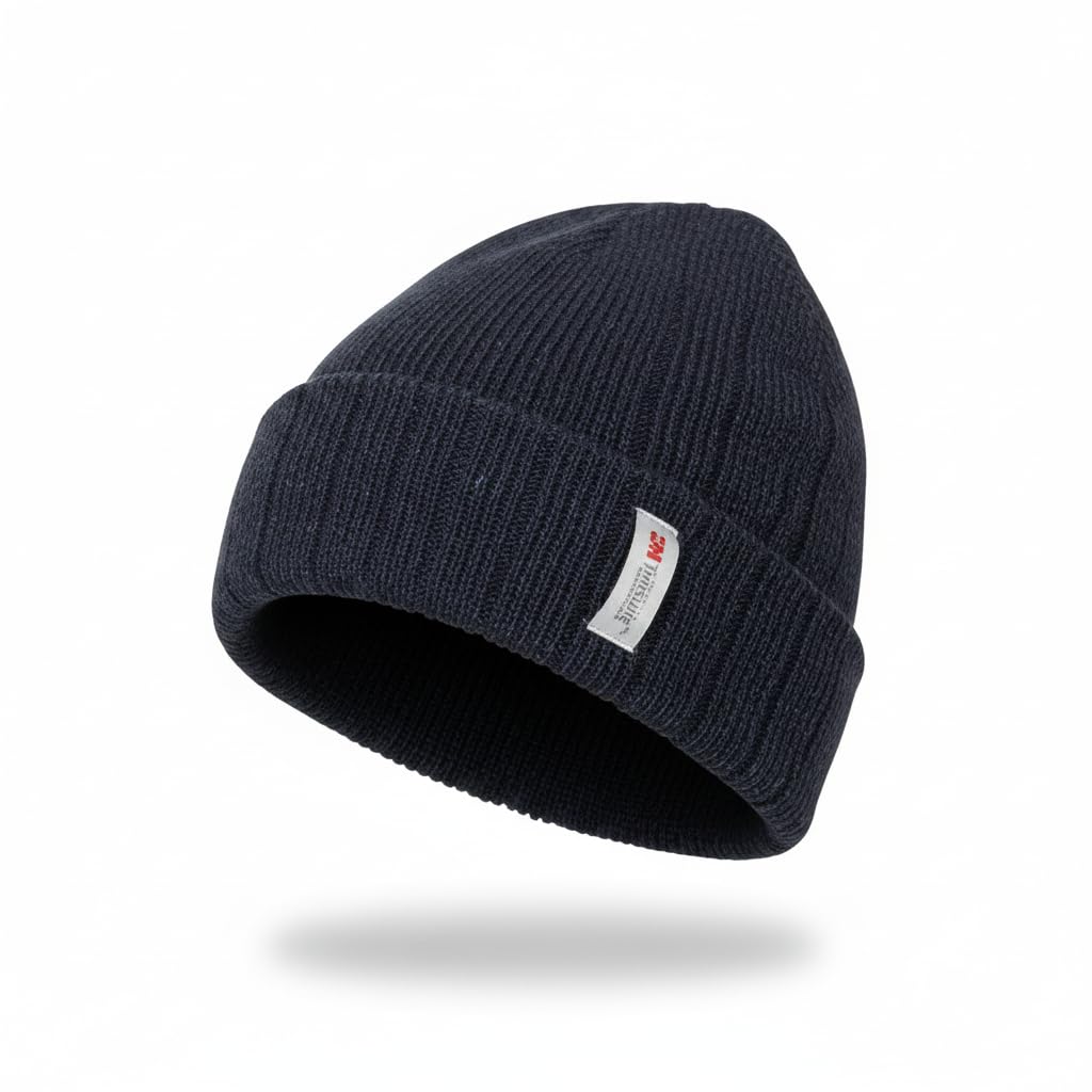 A2Z Mens Hat Twist Yarn Cable Knitted Beanie 3M Thinsulate Insulation Beanie Hats - Hat MH1211 Navy One Size