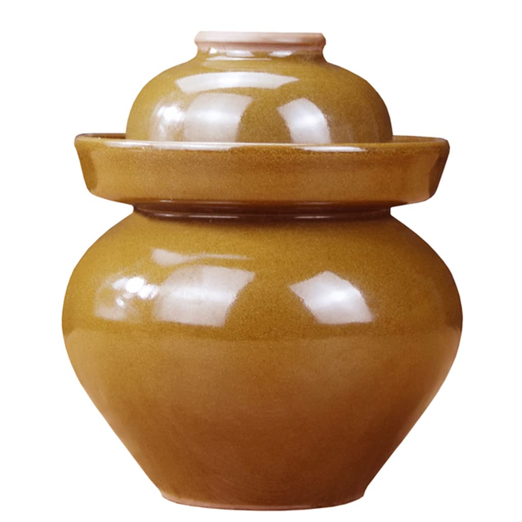 ZHOUXIAO Frasco De Fermentación De Cerámica De Cerámica Tradicional Jarra De Encurtido con Tapa De Esclusa De Sello De Agua, Gran Espesor De Cerámica Jarra De Pepinillo 9KG