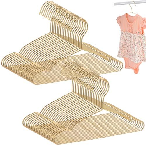 50 Pcs Small Gold Hangers for Clothes - 12.6 in