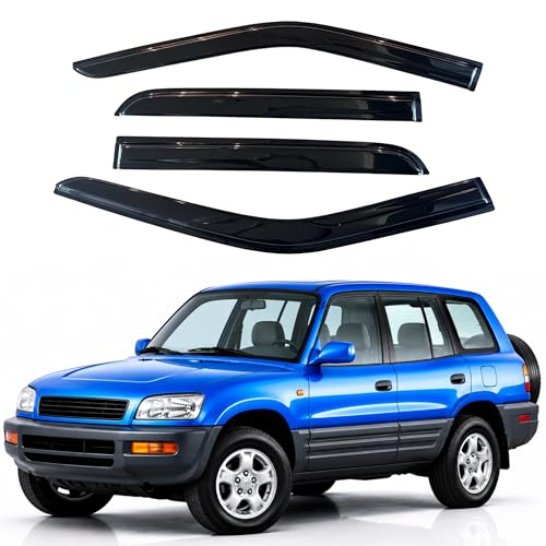 Image of IG Window Visors Fit for 1996-2000 Toyota RAV4 (4-Door), Out-Channel Rain Guards Vent Wind Deflectors 4PC, Car Accessories for 96-00 RAV4 (4-Door)
