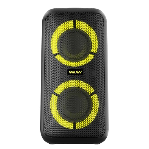 WAAW Caixa de Som Bluetooth a Bateria de até 12 Horas 2 Full Rangers e 2 Tweeters TWS Luzes de LEDs 160W RMS 4400mAh WAAW INFINITE 200