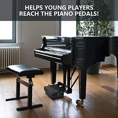 Neewer Adjustable Piano Pedal Extender Bench for Kids, 5-7.5 inches/13-19 centimeters Height Adjustable Piano Foot Pedal Extender with 2 Pedals (Black)
