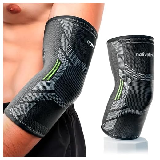NativoDex Codera de Compresión para Epicondilitis y Tendinitis, para Hombre y Mujer, Codera Deportiva para Codo de Tenista, Crossfit, Codo Golfista (S, Verde)