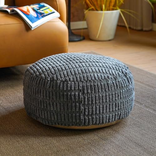 Artbloss Unstuffed Pouf Ottoman Cover Soft Storage Extra Seat Farmhouse