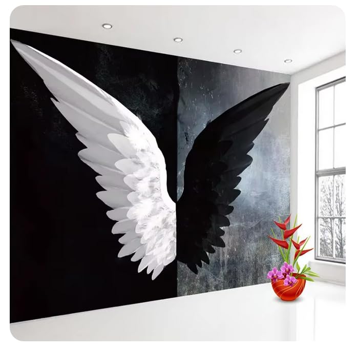 Papier peint photo 3D ailes d'ange pour masquer un mur vide et décorer une chambre