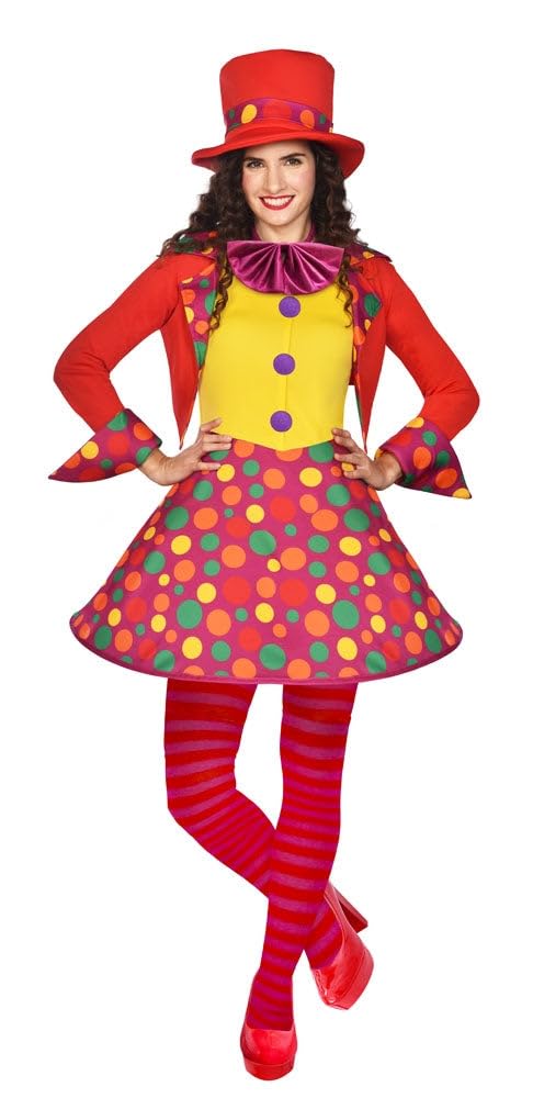 amscan !!IMAGE MISSING - (PKT) (9910530) Adult Ladies Circus Clown Dress Costume (UK 10-12)