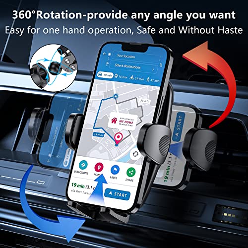 Spidercase [2 Pack] Phone Mount For Car [Universal Air Vent] Car Phone Holder, Military-Grade Shockproof [Up To 7” Phones] [Thick Case Friendly] [Easy Operate] Cellphone Clamp Cradle For All Iphone #TOP4