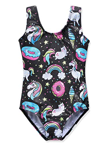 HOZIY Gymnastics Leotards for Girls Toddlers Kids Sleeveless Tumbling Outfits for Dance Print