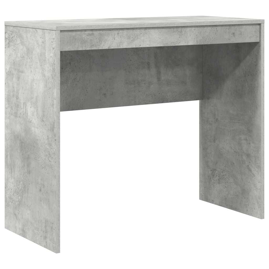 Scrivania in cemento grigio 90 x 40 x 76 cm, scrivania compatta effetto cemento per piccoli uffici, con robusto piano in legno e design moderno, facile da montare