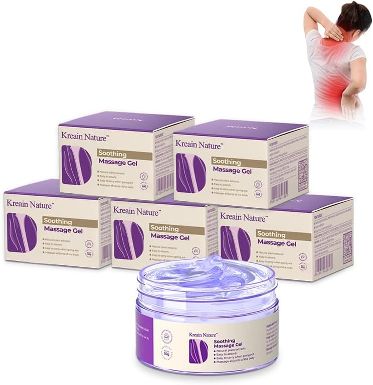 Gel de masaje calmante púrpura para el dolor de articulaciones, alivia las rodillas, los lumbares, el cuello, la espalda, los hombros, las manos y