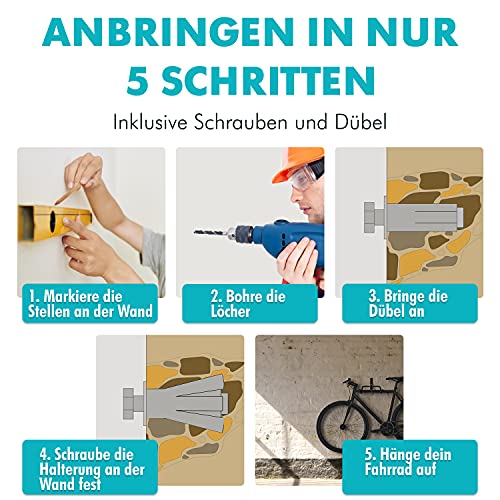 Fahrradhalterung Charles Daily klappbar aus Metall für Wandmontage