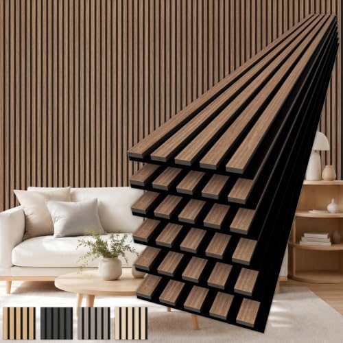 TONOR Wood Panels for Wall, 6 Pack 94.5'' x 7.9''-30.96 sq.ft Aco...