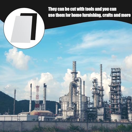 Image of Threehoney 2 Pcs White and Black HDPE Sheet 1 /4 inch Thick 24 x 48 Inch, HDPE Plastic Sheet High Density Polyethylene Board Flexible Solid Plastic Block for DIY Projects Crafts Machining Home