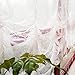 FADFAY Lace Balloon Curtain White Adjustable Tie-Up Curtain Shade, Embroidered Semi Sheer Farmhouse Drape for Living Room Bedroom Dining Room, 1 Panel Floral Tulle Curtains for Windows-78''59''
