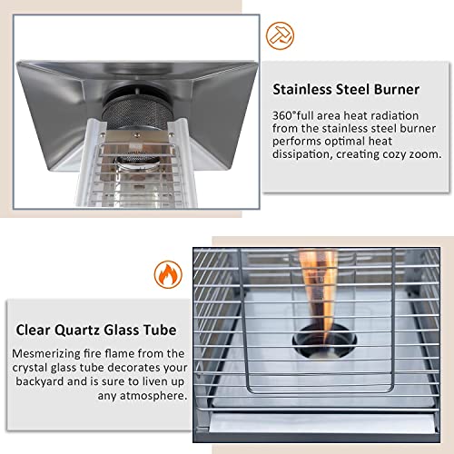 LAUSAINT-HOME-Pyramid-Patio-Heater-with-Cover-45000-BTU-Pyramid-Flame-Outdoor-Heater87-Inch-Tall-Quartz-Glass-Tube-Portable-Propane-Heater-Outdoor-Heater-with-Wheels