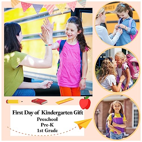 First Day of Kindergarten/School Bracelet Gift, Multicolor Back to School Bracelet Mommy and Me2