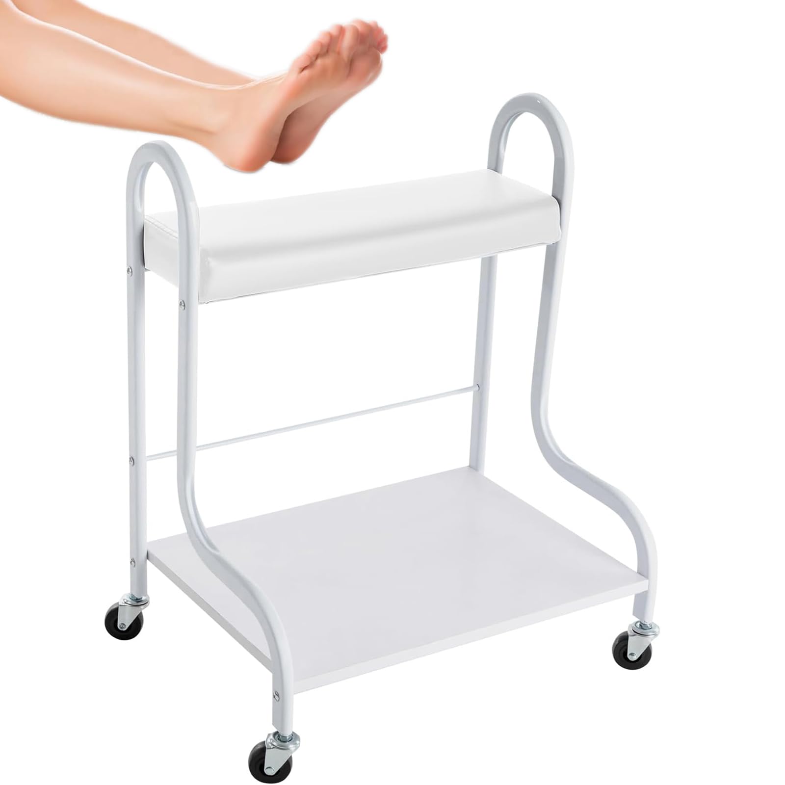 Wózek Spa do kąpieli stóp, Pedicure Manicure Salon kosmetyczny Kąpiel stóp do paznokci Spa Przenośny wózek na wózek kosmetyczny z kołami i stojakiem do przechowywania, obciążenie 220 funtów