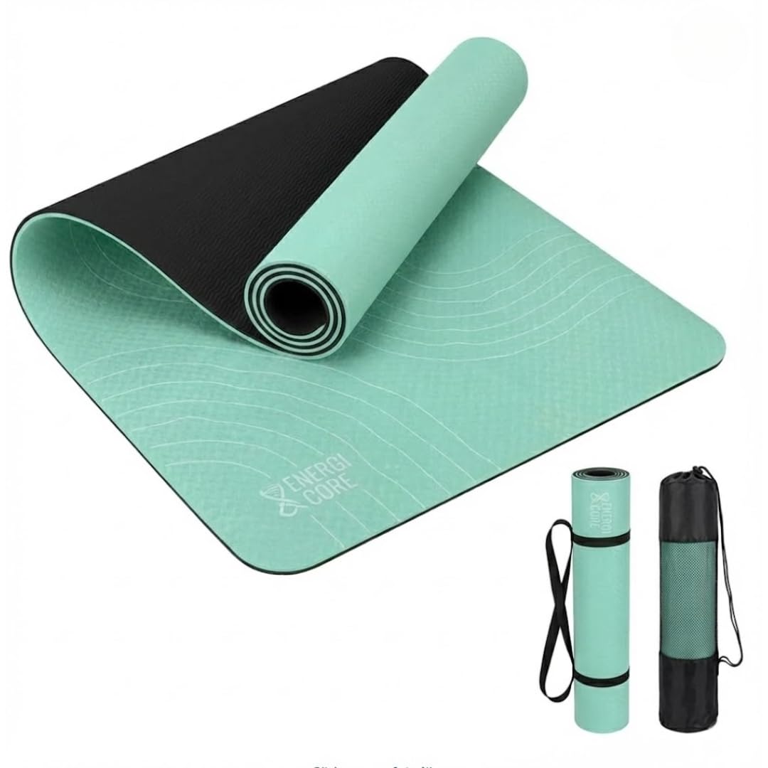 Eco-Friendly Rubber Yoga Mat Non-Slip Thick Yoga Mat with Alignment Lines for Women Men Cruise Color Durable Latex-Free