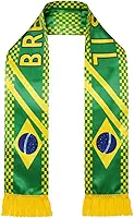 Cachecol Brasil Torcida Verde Amarelo – Faixa Copa do Mundo Bandeira Jogo Futebol Evento Patrióta Acessório Torcedor Leve Tecido Poliester 138x13cm
