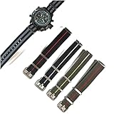 Correa de nailon de moda NATO Correa de reloj de correa elástica para tropas paracaídas de 18 mm, 20 mm, 22 mm, reloj de pulsera militar duradero y hermoso, Negro gris., 18mm,