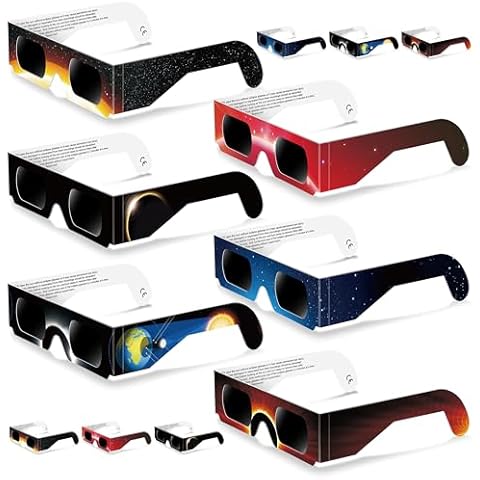 Adatos Solar Eclipse Glasses - 2024 CE and ISO Certified Optical Quality Safe Shades for Direct Sun Viewing for Solar Eclipse (12 Pack) Cover