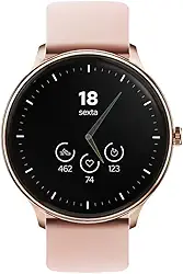 WB Watch Smartwatch 46mm Redondo, tela 1,39", ultra leve, fitness tracker, com monitoramento e temperatura corporal, análise de sono e Watchfaces Rosa