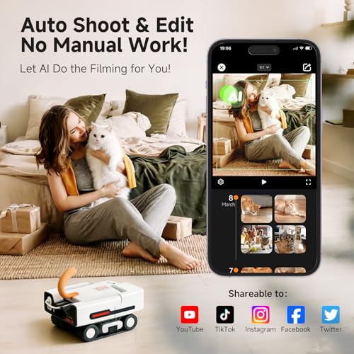 Image of A3 AI Pet Companion Robot Pet Robot Camera Automatic Pet Tracking | Plastic | Pet, Child, Security, Elderly | Auto obstacle avoidance, Auto Recharge | 2K