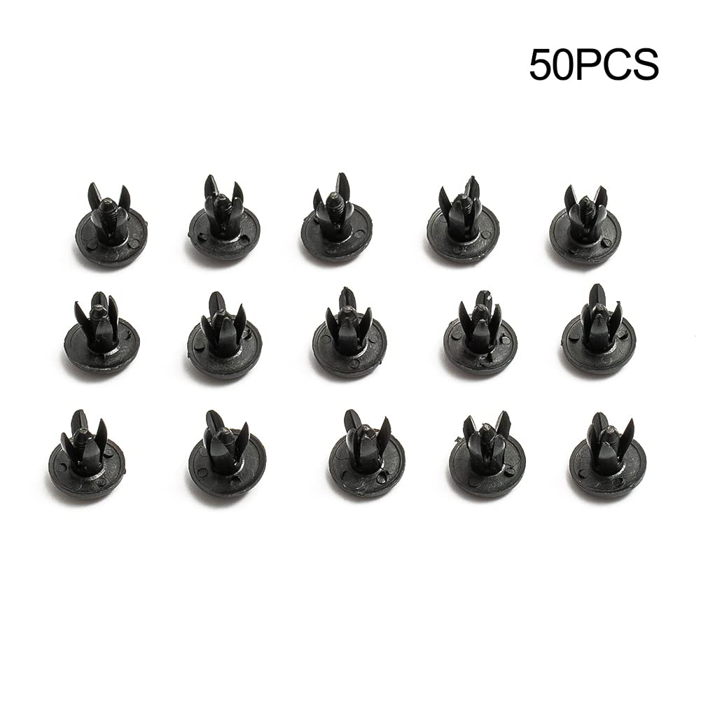 50 Rivetti In Plastica Per Auto, Diametro Foro 6mm, Clip Di Fissaggio Universali Per Paraurti E Parafanghi, Colore Nero - 4