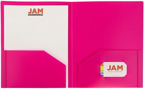 Miniatura 155 de JAM PAPER Heavy Duty Plastic Two Pocket Extra Tough School Folders - Blue - 6/Pack