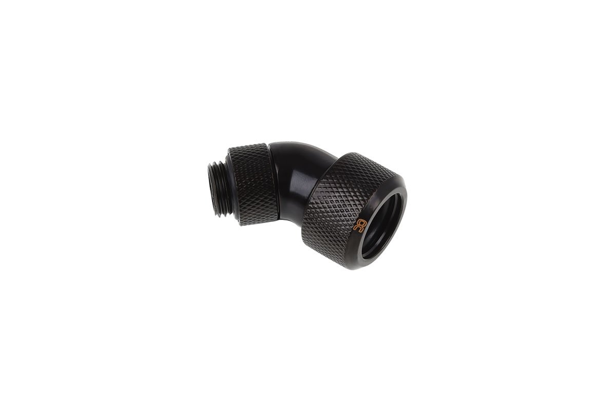 Alphacool 17409 Eiszapfen 16mm HardTube Compression Fitting 45° rotatable G1/​4 - knurled - Deep Black WaterCooling Raccordi