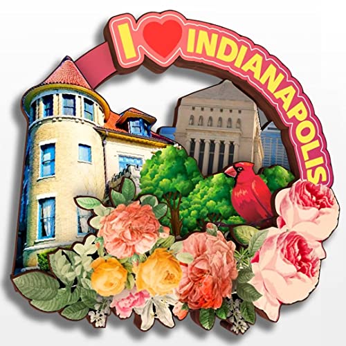 Imán de madera decorativo rectangular de Indianapolis miniatura 1