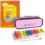 Sonor BWG Boomwhackers - Carillon con custodia Keepdrum, rosa e libro di spartiti Lillis