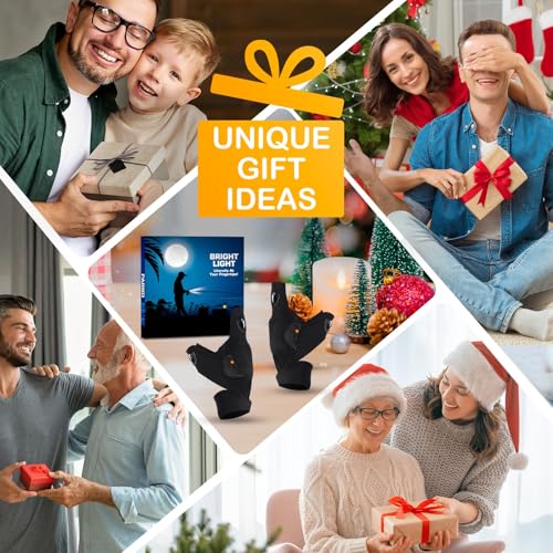 Image of PARIGO LED Flashlight Gloves, Stocking Stuffers for Men Gift for Dad Husband Grandpa, Cool Gadget Christmas Birthday Gifts for Men Adults Him Boyfriend Guy Car Repairing Fishing Camping