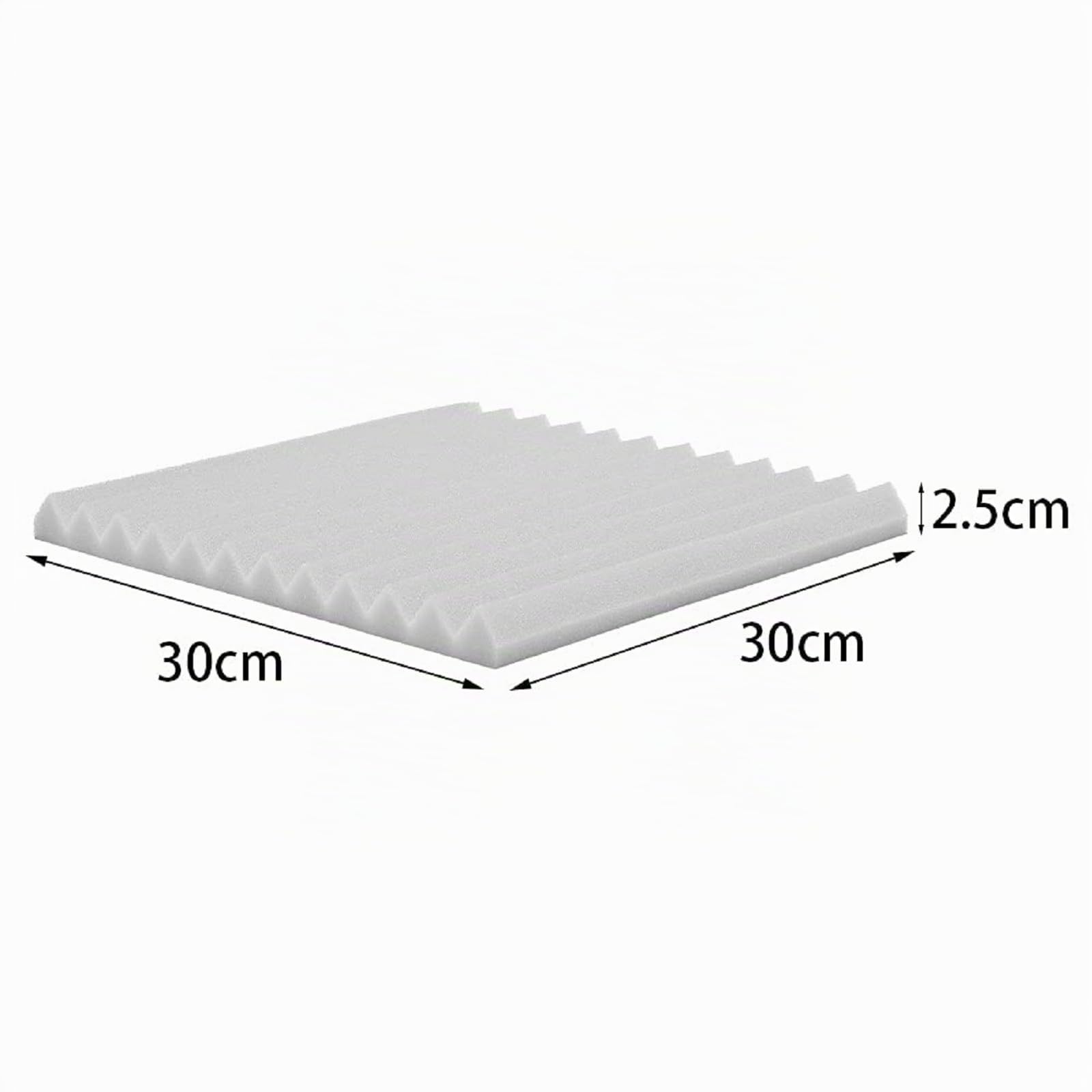 36 Stück Akustikschaumstoff Platten Schall Dämmung Noppenschaumstoff Schallabsorber Akkustik Schaumstoffmatte für Tonstudio Büro schaumstoffplatte weiß（30 x 30 x 2.5 cm）