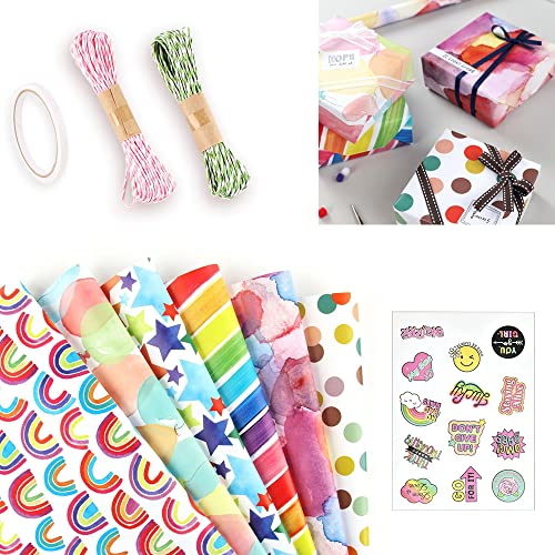Geschenkpapier Zum 13. Geburtstag - Buntes Regenbogen-Design Von Brainbox Candy