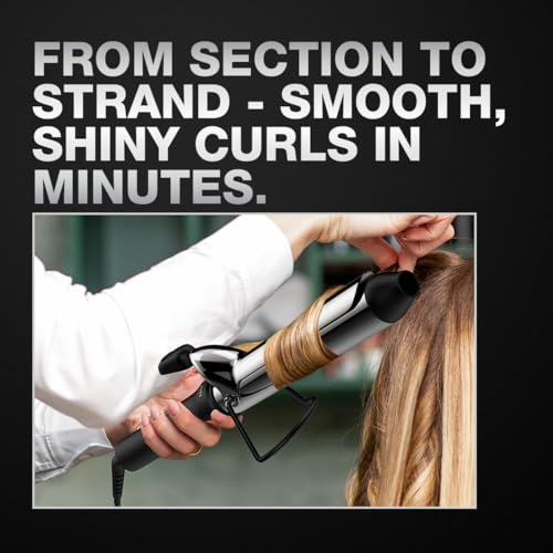 Image of IKONIC CT32mm Curling Tong, Black Hair Curler for Bouncy Tight and Loose Curls, Professional Curling Iron for Salon Finish Long Lasting Curly Hair 8inch Titanium Barrel