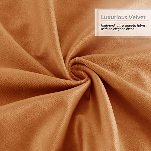 Nestl Throw Euro Pillow Covers, Cozy Velvet Decorative Pillow Covers 26x26 Inches, Soft Solid Couch Pillow Case for Sofa, Bed and Car, Set of 4 - Rust Orange Brown by Nestl - Used condition - Image 5