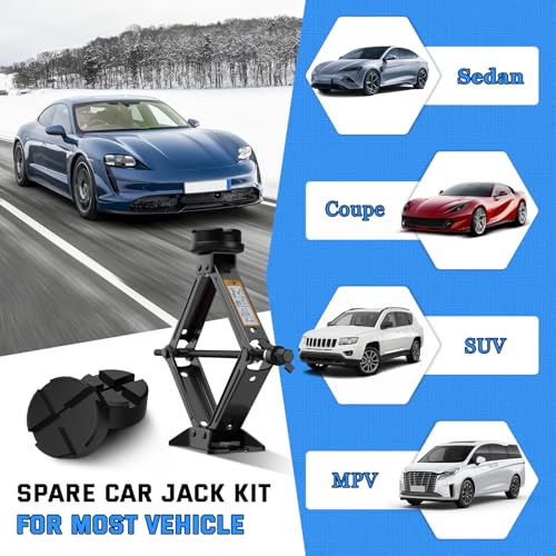 Image of IMAYCC Universal Scissor Jack for Car, SUV, MPV - 2.5 Ton /5512 lbs, Portable Car Tire Change Kit with Lug Wrench, Emergency Tire Jack