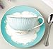 Jusalpha® Vintage Blue Bone China Teacup Coffee Cup Spoon and Saucer Set (FL-TCS01)
