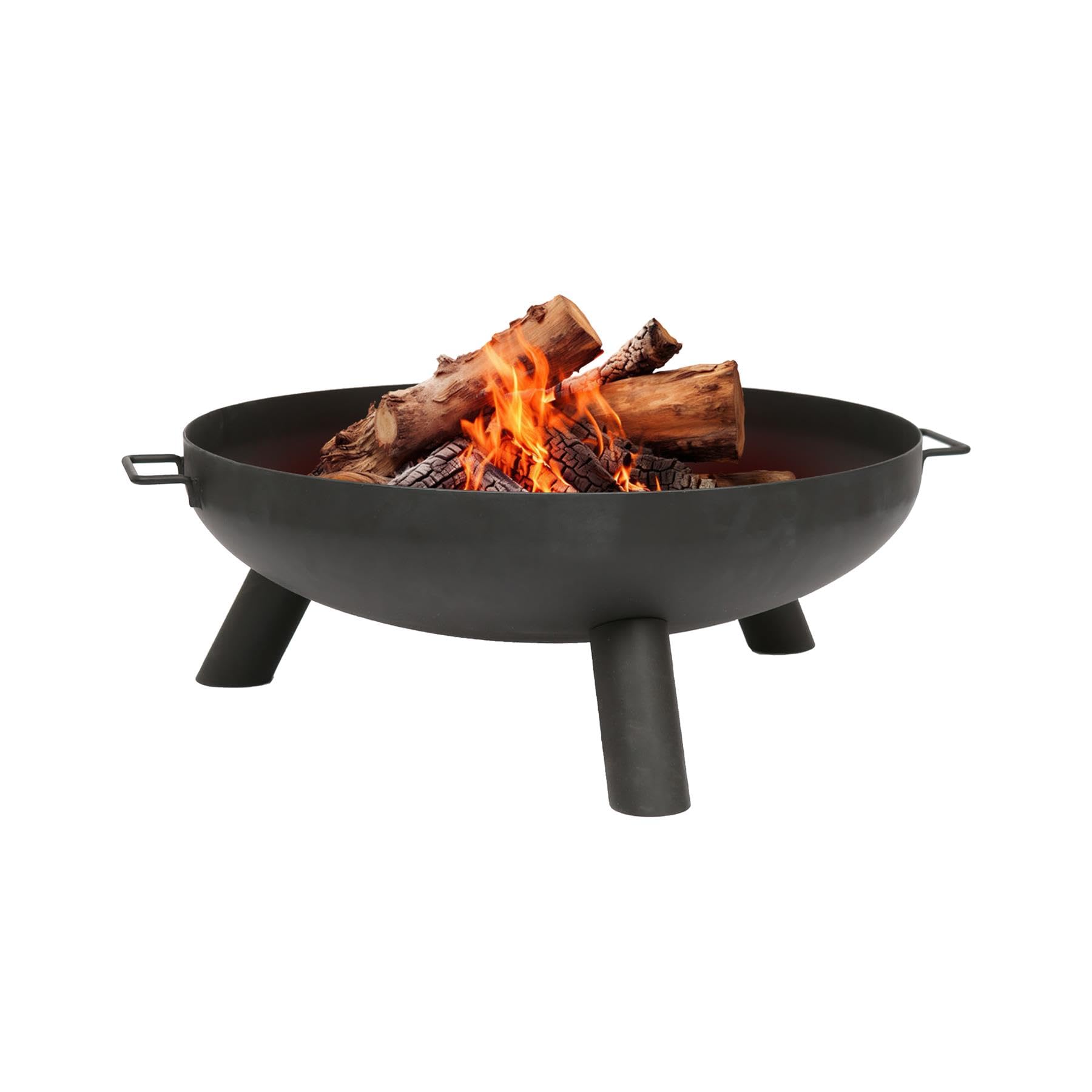 Hammer & Tongs 68cm Iron Fire Pit - Medium Outdoor Round Garden Fire Bowl Brazier Garden Patio Heater Stove for Wood Logs, Charcoal Burning, BBQ, Camping Firepit - 1